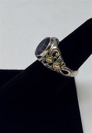 18K GOLD AND STERLING RING