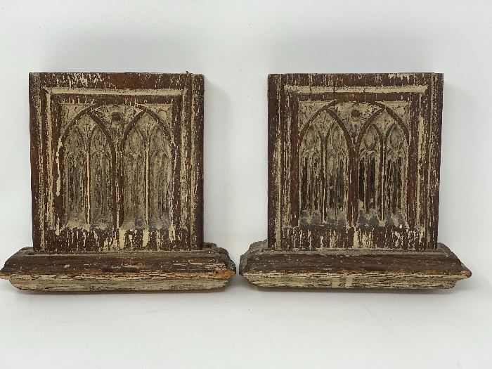 ANTIQUE SET OF CHINESE WOOD CARVED TEMPLE PLAQUES