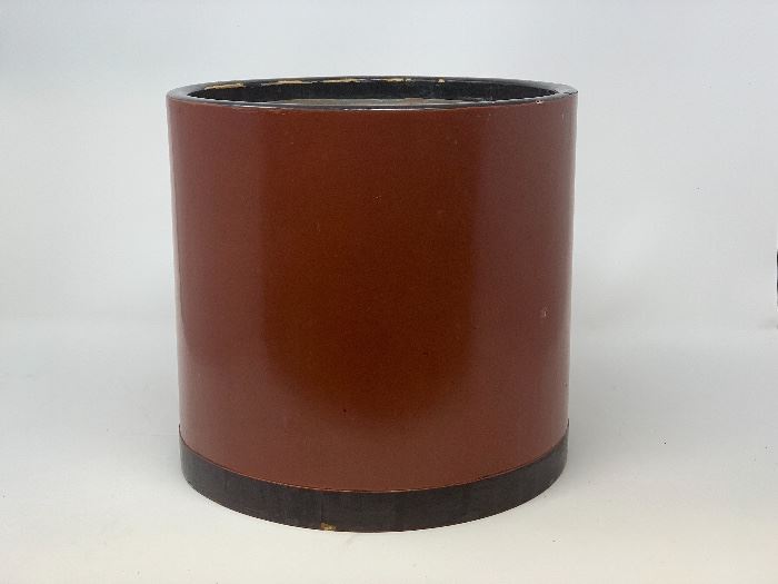 CHINESE MID CENTURY RED LAQUER WOOD PLANTER