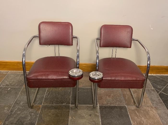 VINTAGE PAIR OF ANTIQUE SMOKING CHAIRS