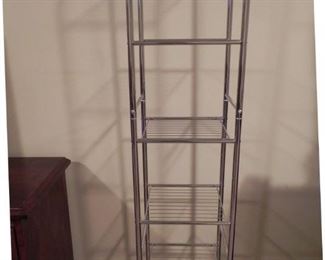 TALL SILVER STORAGE STAND