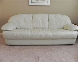 NICE CLEAN WHITE SOFA & LOVESEAT WITH MATCHING CHAIR AND OTTOMAN