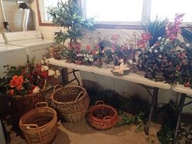 Beautiful Artificial Plants. Assortment of Baskets.
