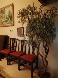 Walnut Table with Six Chairs.