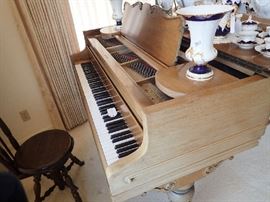 Chickering Piano. Piano Chair.