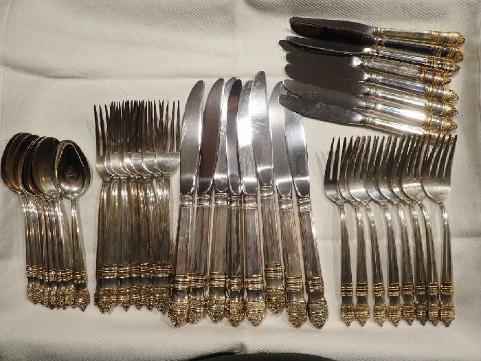 Towle 1970 Danish Baroque Sterling Silver with Gold Overlay