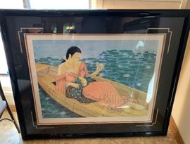 *Signed* Muramasa Kudo Waterlillies Serigraph Numbered Painting 52wx44inH
