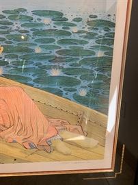 *Signed* Muramasa Kudo Waterlillies Serigraph Numbered Painting 52wx44inH