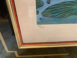 *Signed* Muramasa Kudo Waterlillies Serigraph Numbered Painting 52wx44inH