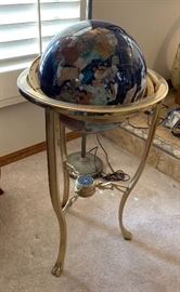 Jeweled/Gemstone Globe Floor Standing