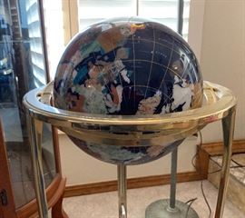 Jeweled/Gemstone Globe Floor Standing