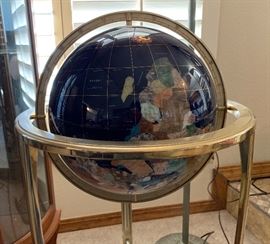 Jeweled/Gemstone Globe Floor Standing