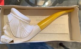 Block Meerschaum Carved Pipe