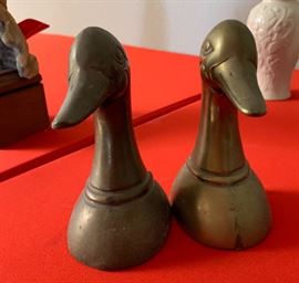 Brass Duck Bookends