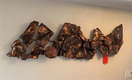 Copper/Metal Brutalist Wall Art 20x58x4 HxWxD