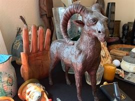 Leather Wrapped Ram Figure