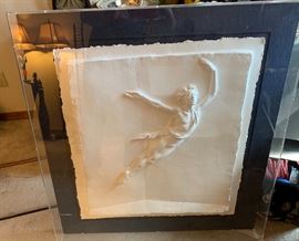 *signed* Bruno Lucchesi Paper Cast Sculpture 38x35x4in HxWxD