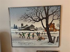 H. Hargrove Ice Skating Serigraph