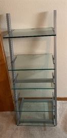 Omni Mount Contemporary AV Rack 5 Tier Steel/Glass 56x22x22in HxWxD