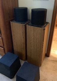 OHM Walsh Vintage Speakers 43.5x12.5x12.5in HxWxD