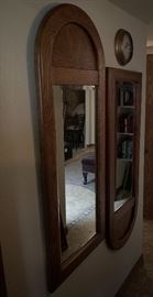2 Oak Wall Hanging Mirrors Pair	52x22x2in	HxWxD