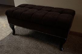 Tufted Plush Accent Bench 19X39X20in HxWxD