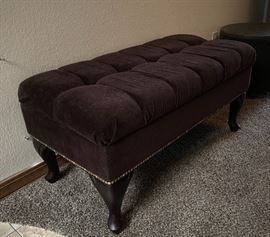 Tufted Plush Accent Bench 19X39X20in HxWxD
