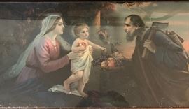 Giovanni Jesus Mary Joseph Vintage FRAMED PRINT AS-IS 28x49 HxW