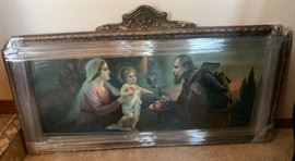 Giovanni Jesus Mary Joseph Vintage FRAMED PRINT AS-IS 28x49 HxW