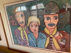 Nancy Lynn Original Watercolor Painting 35x42 HxW