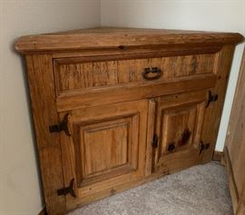 Rustic Mexican Corner Cabinet 32x32x32in HxWxD