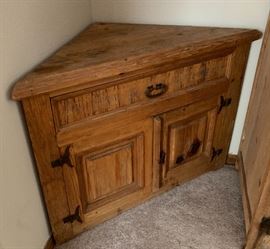 Rustic Mexican Corner Cabinet 32x32x32in HxWxD