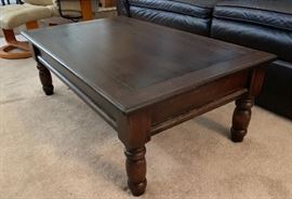 Dark Wood Coffee Table 15x27x46in HxWxD