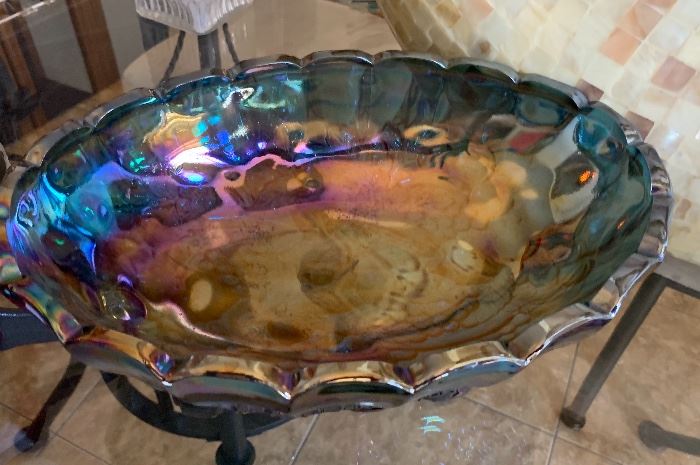 Carnival Glass Centerpiece Bowl	 