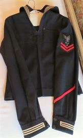 VINTAGE HEAVY WOOL NAVAL UNIFORM TOP WITH AMAZING PATCH 