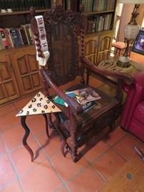 Highly carved "throne" chair