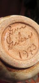 Signature on vintage studio pottery