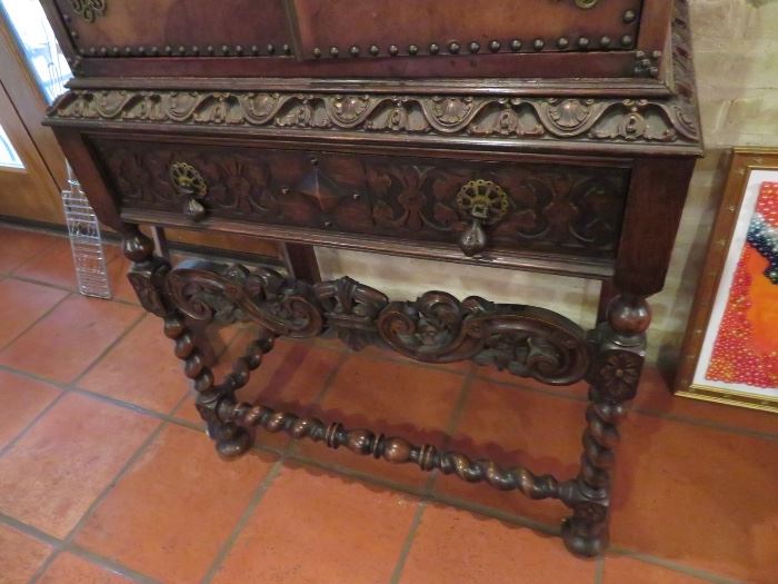 Exquisitely Carved Base for English Cabinet