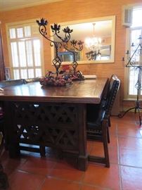 Large Dining Table with Leaves and Table Covers