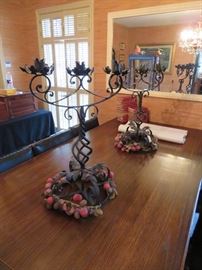 Large and Well Made Wrought Iron Candelabras