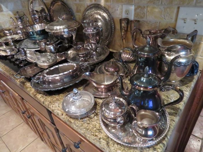 Tons of Silver Serving Pieces!