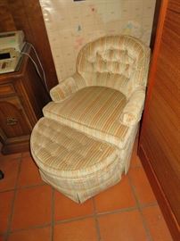 Upholstered Chair & Ottoman