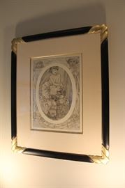 "Figures Decorative , plate 9" by Alphonse Mucha, frame w/ coa