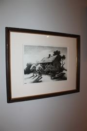 "Back From The Fields" by Thomas Hart Benton w/ coa