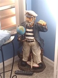 Resin fisherman  statue $70 about 36" tall