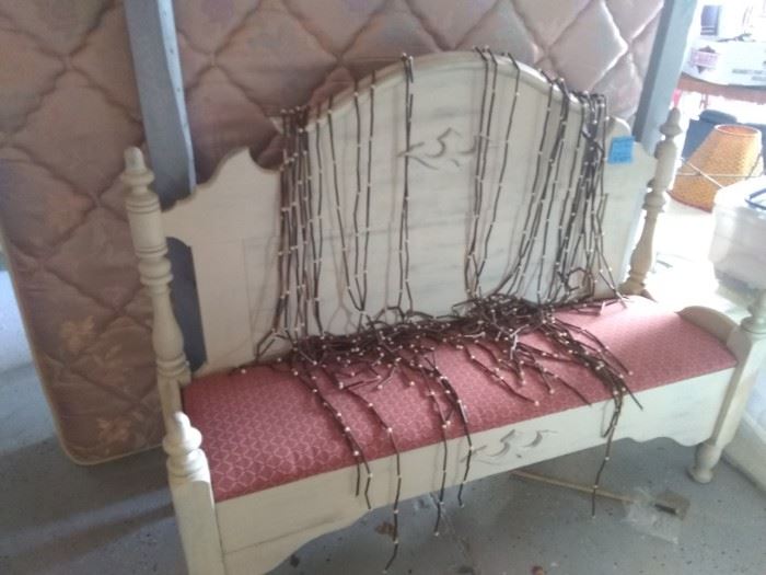 Bench repourposed  (made from old full size bed) located at my warehouse 1000 Aurora Rd Only $125