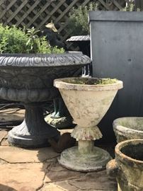 Oversized Neoclassical Cast Iron Planter, French Art Deco Concrete Planter, French Pots +