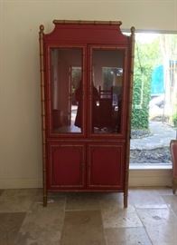 Vintage Chippendale Hollywood Regency Style Cabinet