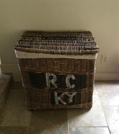 Old French Harvest Basket with Linen Liner