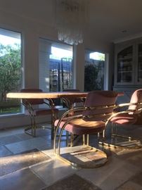 Set 4 Vintage Brass Chairs